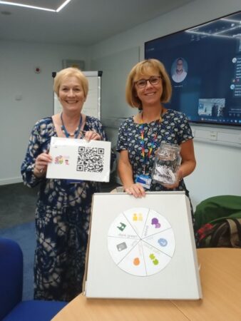 L-R Kath MacDonald and Caroline Dickson at the launch 